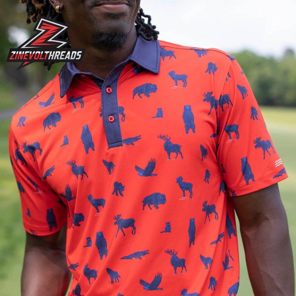 Breakfast Balls Americana Animals RSVLTS All-Day Polo Shirt