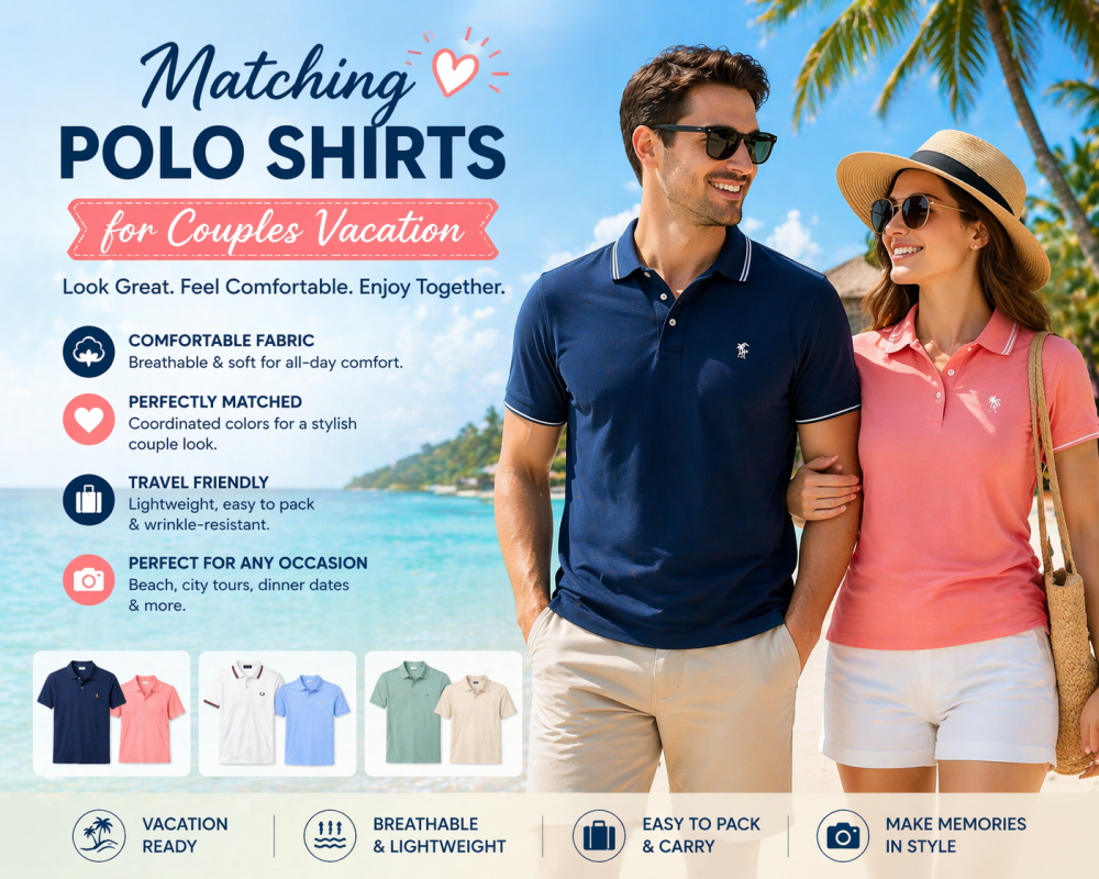 Matching Polo Shirts for Couples Vacation
