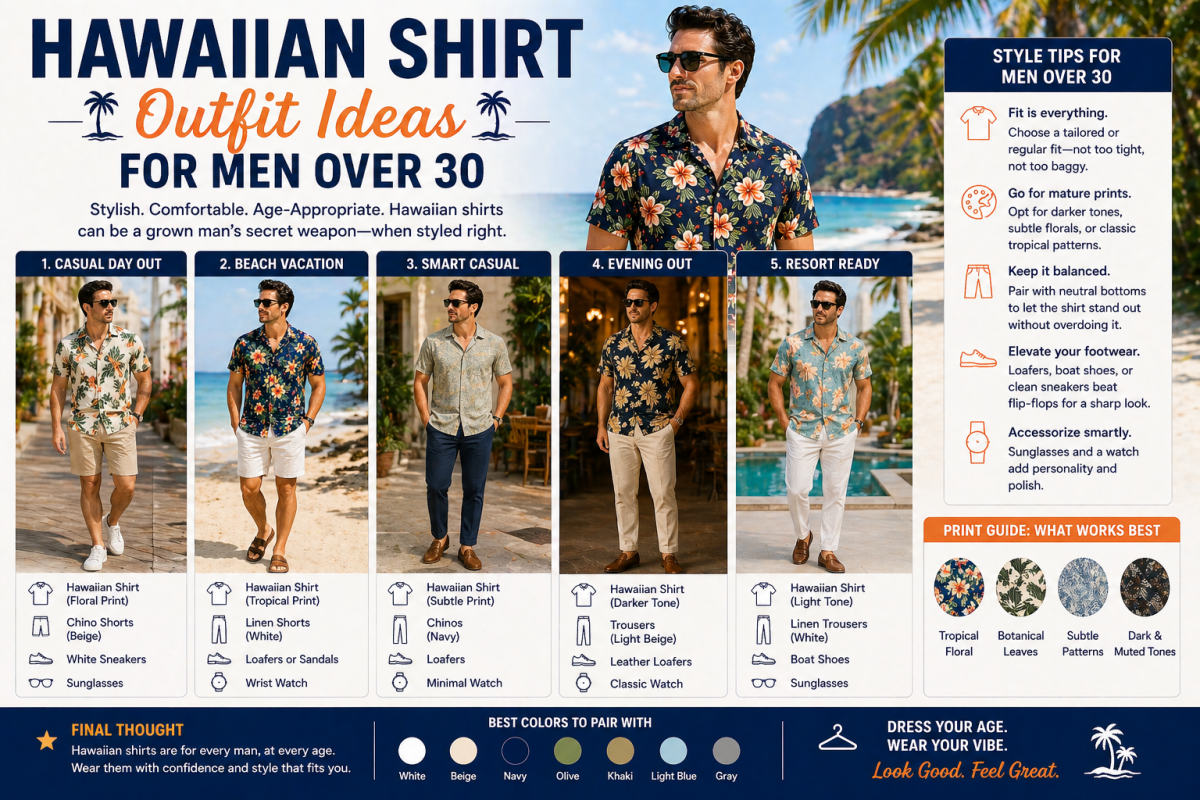 Hawaiian Shirt Outfit Ideas for Men Over 30