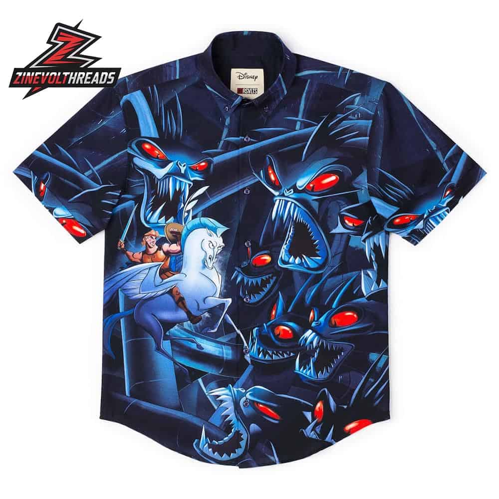 Disney Hercules Herc vs Hydra KUNUFLEX Short Sleeve Hawaiian Shirt